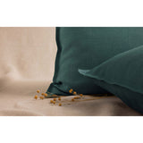 Pure Washed Linen Pillow Case, Forest Green