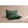 Pure Washed Linen Pillow Case, Forest Green