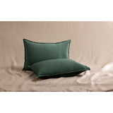 Pure Washed Linen Pillow Case, Forest Green