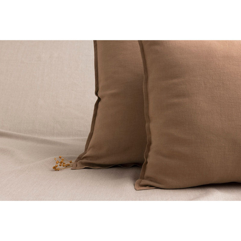 Pure Washed Linen Pillow Case, Hazelnut