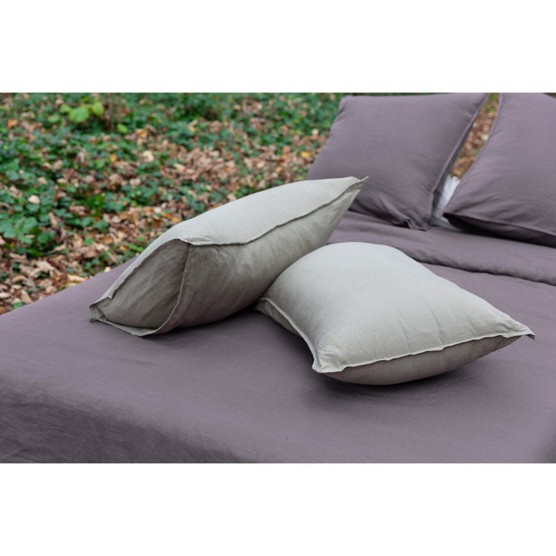 Pure Washed Linen Pillow Case, Laurel Green