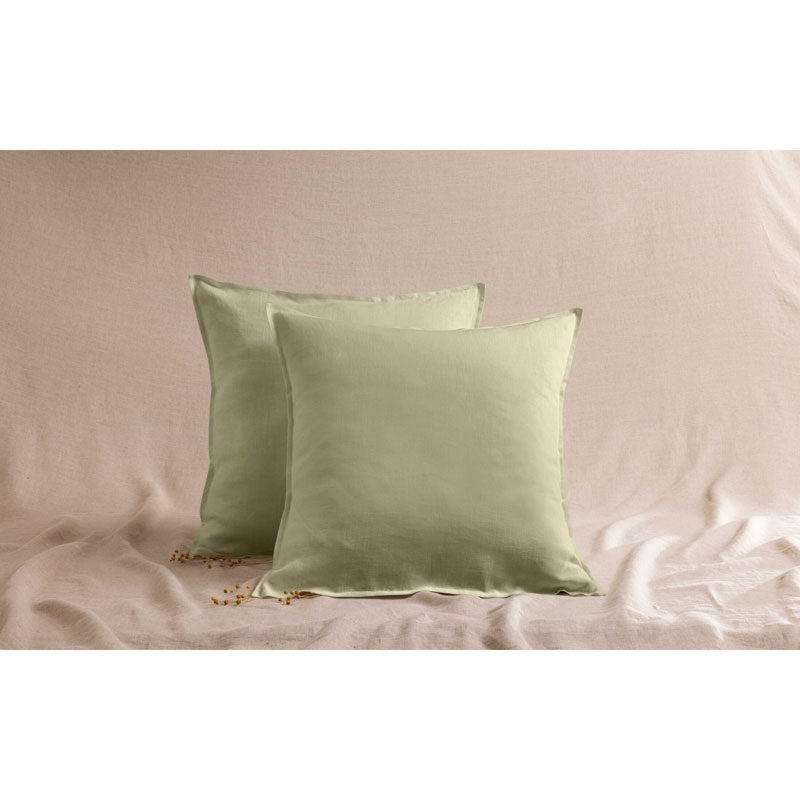 Pure Washed Linen Pillow Case, Linden Green