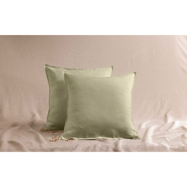 Pure Washed Linen Pillow Case, Linden Green