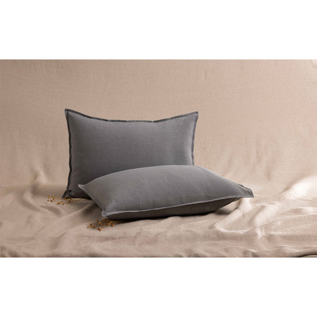 Pure Washed Linen Pillow Case, Mist Grey