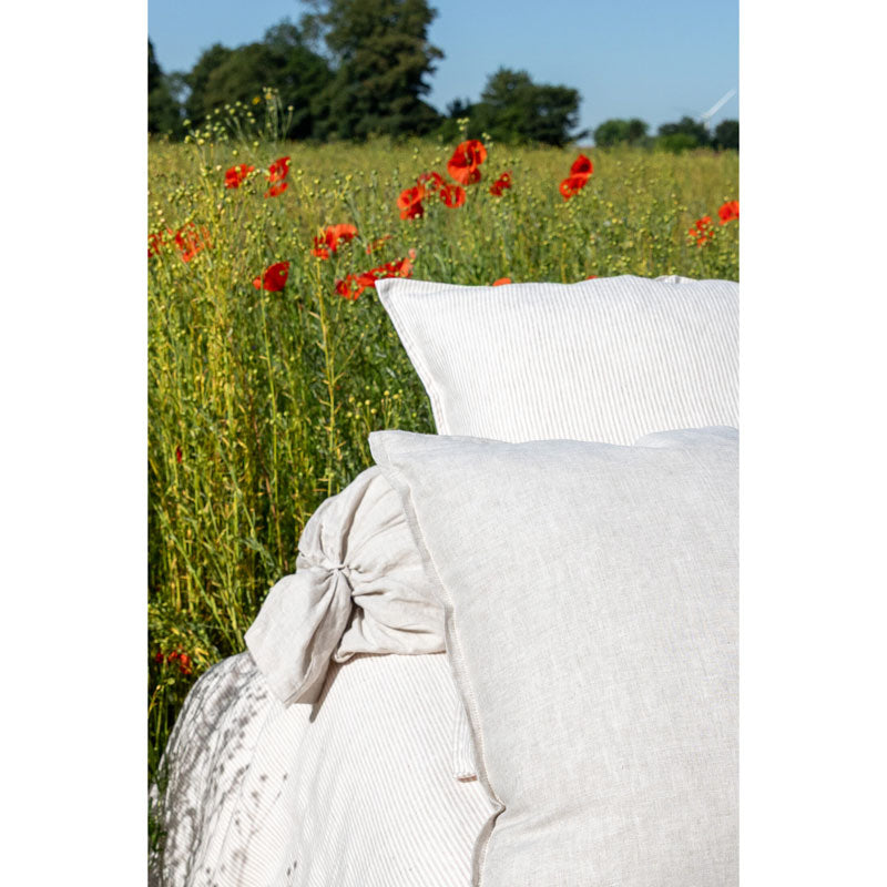 Pure Washed Linen Pillow Case, Natural Stripe