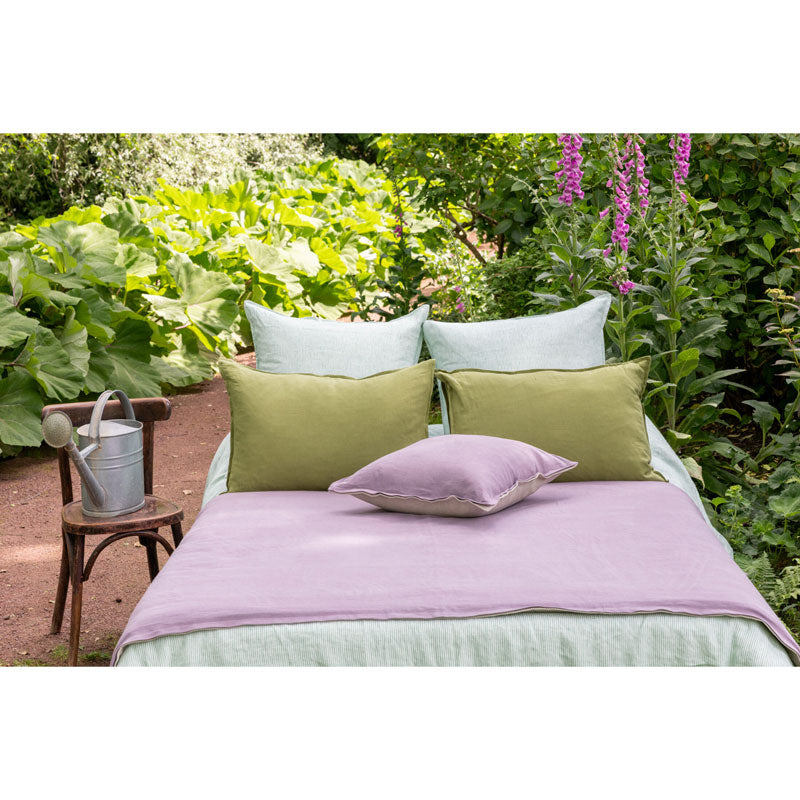 Pure Washed Linen Pillow Case, Olive Green