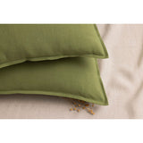 Pure Washed Linen Pillow Case, Olive Green
