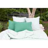 Pure Washed Linen Pillow Case, Pea Green Stripe
