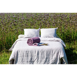 Pure Washed Linen Pillow Case, Plum Stripe