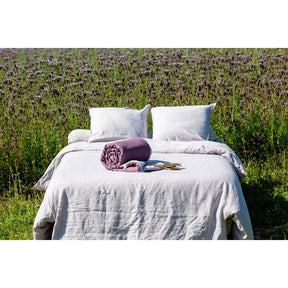 Pure Washed Linen Pillow Case, Plum Stripe
