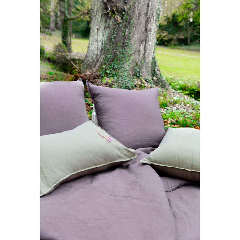 Pure Washed Linen Pillow Case, Plum