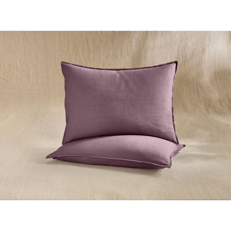 Pure Washed Linen Pillow Case, Plum