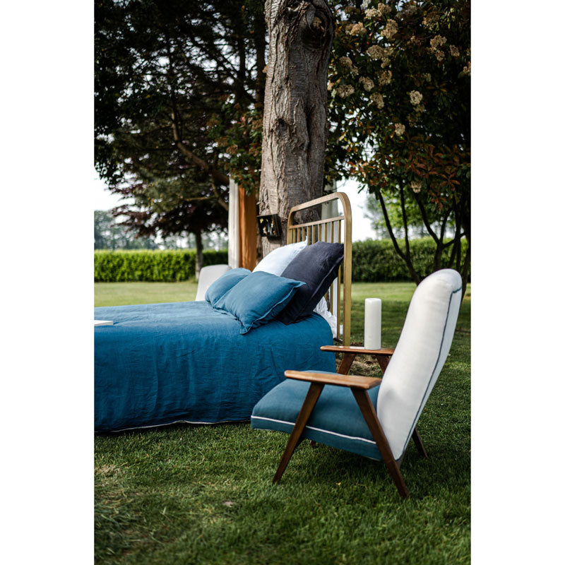 Pure Washed Linen Pillow Case, Prussian Blue