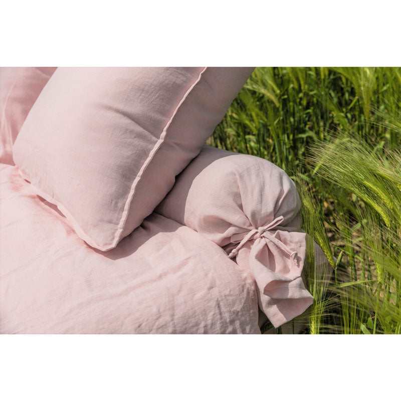 Pure Washed Linen Pillow Case, Rose Petal