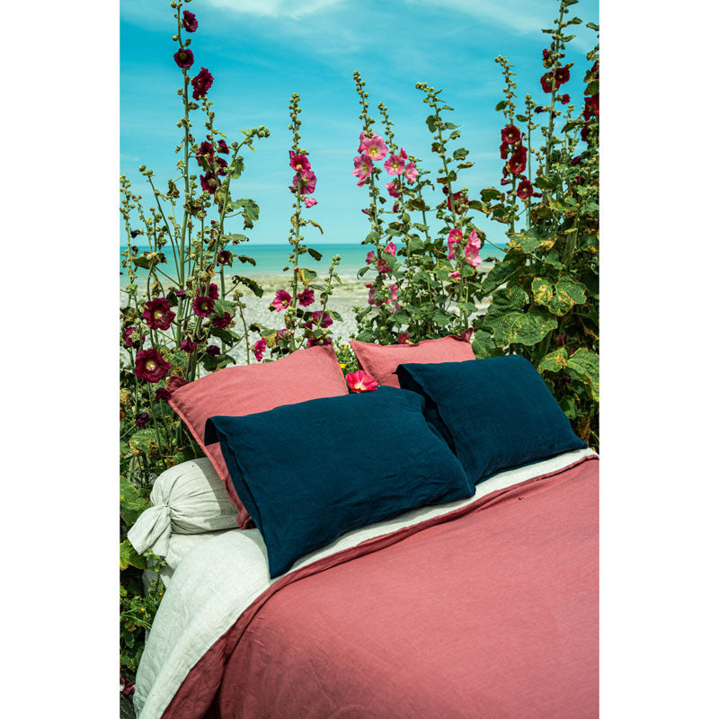 Pure Washed Linen Pillow Case, Rosewood