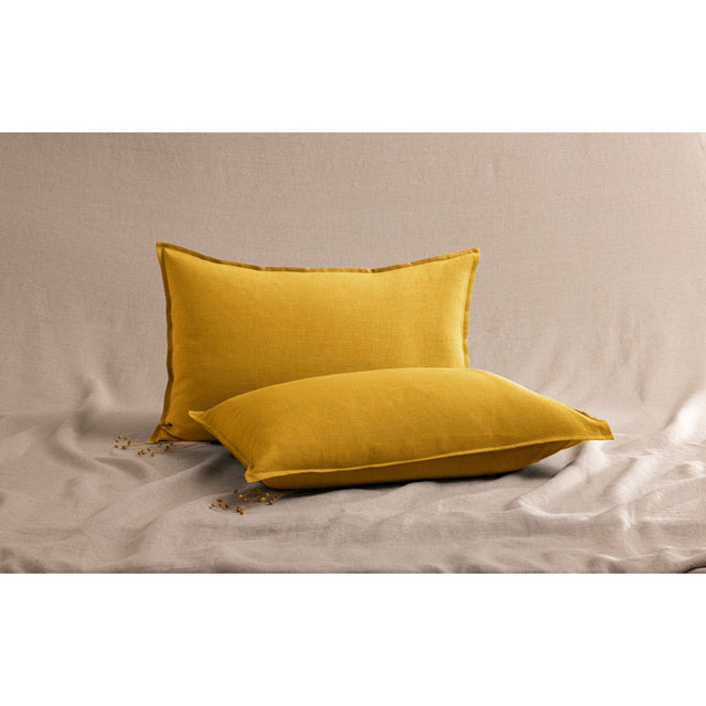 Pure Washed Linen Pillow Case, Saffron