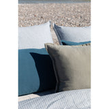 Pure Washed Linen Pillow Case, Slate Blue Stripe