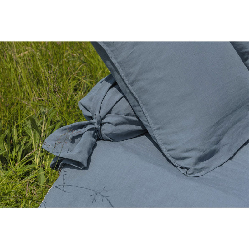 Pure Washed Linen Pillow Case, Slate Blue