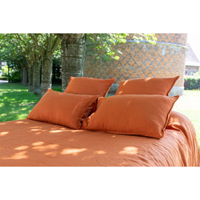 Pure Washed Linen Pillow Case, Terracotta Tile