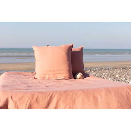 Pure Washed Linen Pillow Case, Terracotta