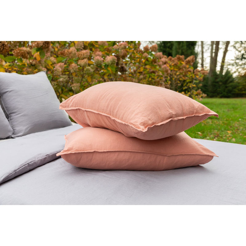 Pure Washed Linen Pillow Case, Terracotta