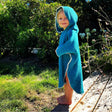 Duck Egg Blue Cotton Gauze Hooded Poncho - Zouf.biz