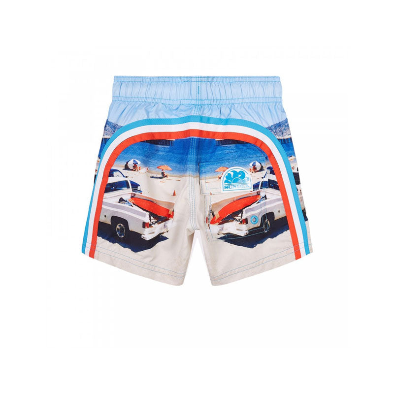 Boy's Sea Print Swim Shorts, Blue - Zouf.biz