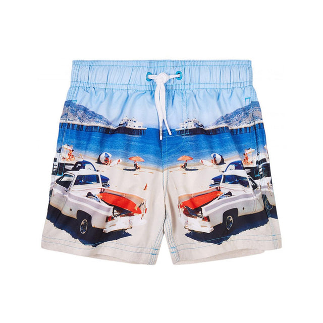 Boy's Sea Print Swim Shorts, Blue - Zouf.biz