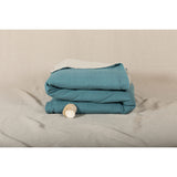 Pure Washed Linen Quilt, Two-Tone Peacock Green