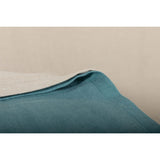 Pure Washed Linen Quilt, Two-Tone Peacock Green