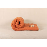 Pure Washed Linen Quilt, Two-Tone Brick-Red