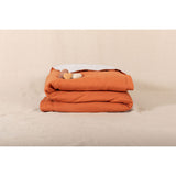 Pure Washed Linen Quilt, Two-Tone Brick-Red