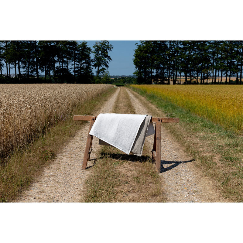 Pure Washed Linen Quilt, Two-Tone Cream White
