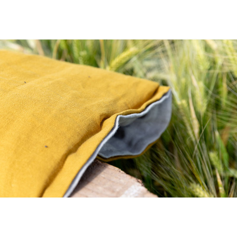 Pure Washed Linen Quilt, Two-Tone Curry Yellow
