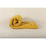 Pure Washed Linen Quilt, Two-Tone Curry Yellow