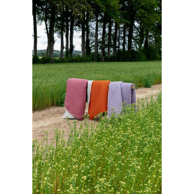Pure Washed Linen Quilt, Two-Tone Dusty Pink
