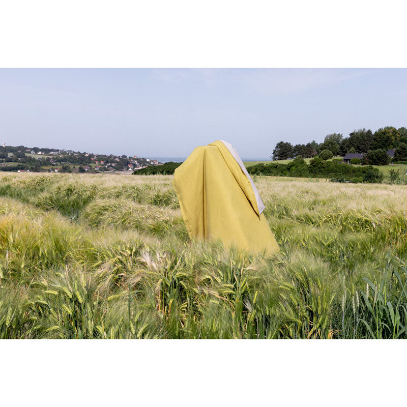 Pure Washed Linen Quilt, Two-Tone Golden Hop