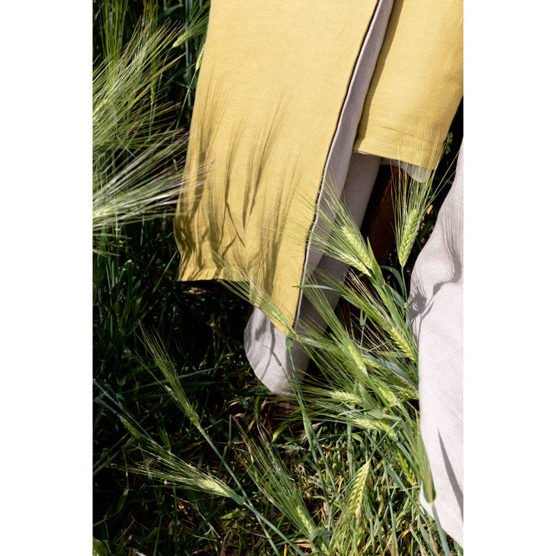 Pure Washed Linen Quilt, Two-Tone Golden Hop