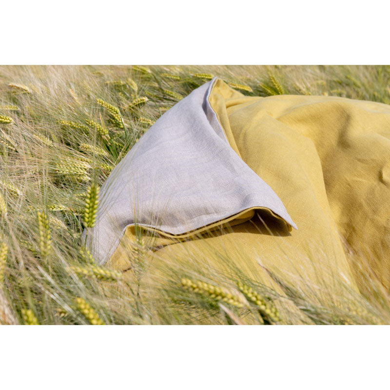 Pure Washed Linen Quilt, Two-Tone Golden Hop