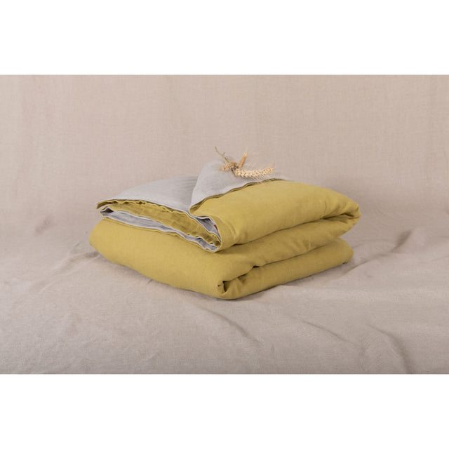 Pure Washed Linen Quilt, Two-Tone Golden Hop