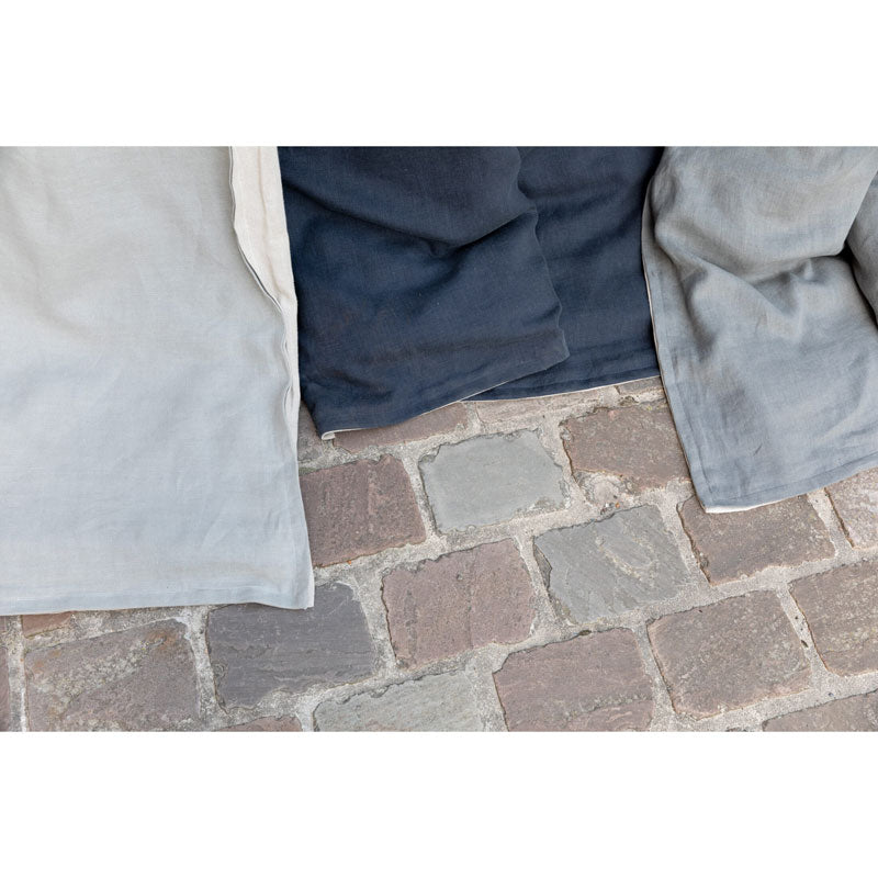 Pure Washed Linen Quilt, Two-Tone Lead Grey