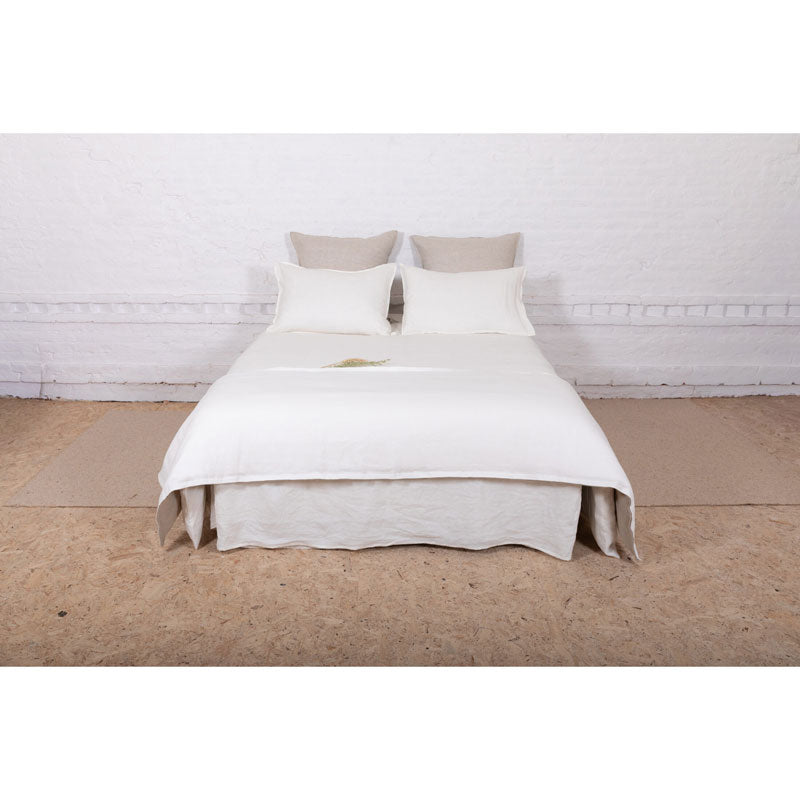 Pure Washed Linen Quilt, Two-Tone Optique White