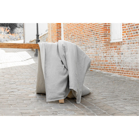 Pure Washed Linen Quilt, Two-Tone Pebble Grey