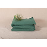 Pure Washed Linen Quilt, Two-Tone Pine Green