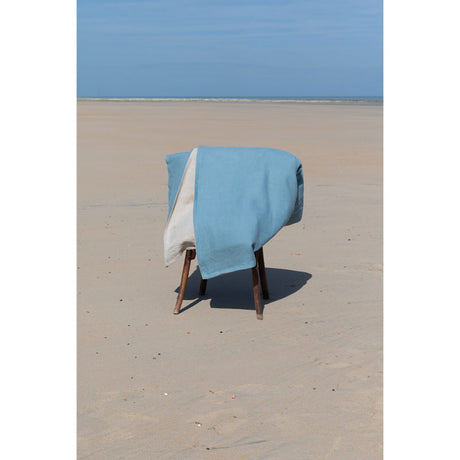 Pure Washed Linen Quilt, Two-Tone Turquoise