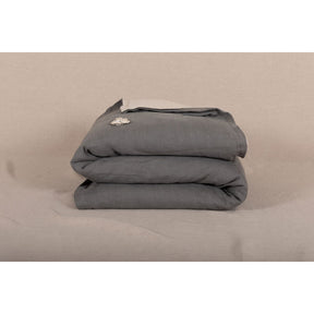 Pure Washed Linen Quilt, Two-Tone Zinc Grey