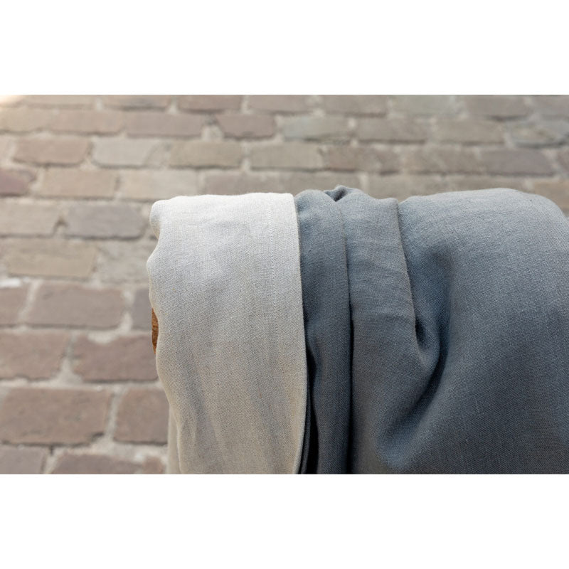 Pure Washed Linen Quilt, Two-Tone Zinc Grey