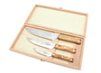 Set of 3 Laguiole Kitchen Knives with Olive Wood Handle