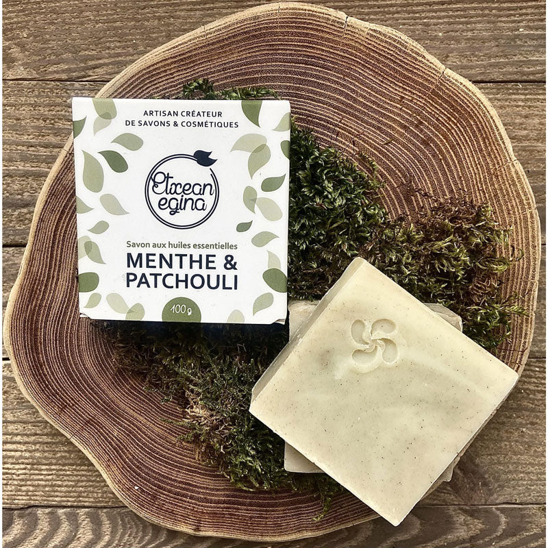 Soap with Essential Oils of Mint & Patchouli - 100g