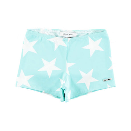 Boy's Star Print Stretch Swim Shorts, Turquoise - Zouf.biz